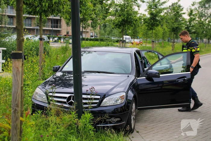 Politie tikt autoruit in nadat onwel geworden persoon tegen lantaarnpaal botst