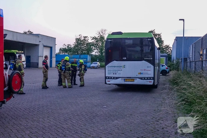 Brand in remmen van bus