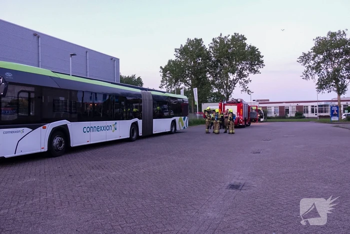 Brand in remmen van bus
