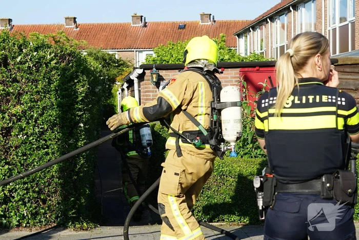 Gasfles in brand tijdens barbecue
