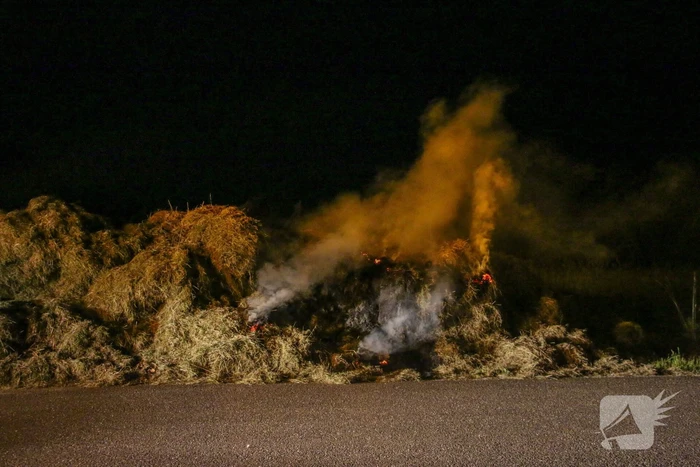 Veel rook bij brand in hooibalen
