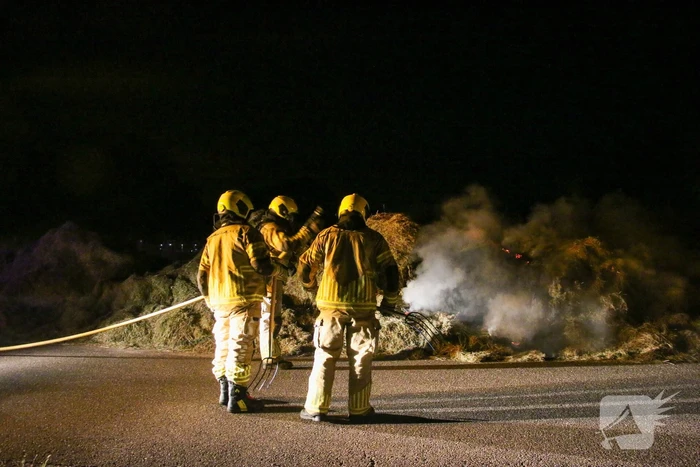 Veel rook bij brand in hooibalen