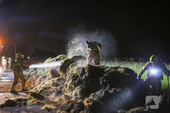 Veel rook bij brand in hooibalen