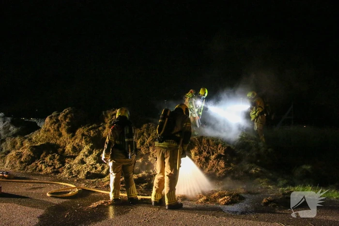 Veel rook bij brand in hooibalen