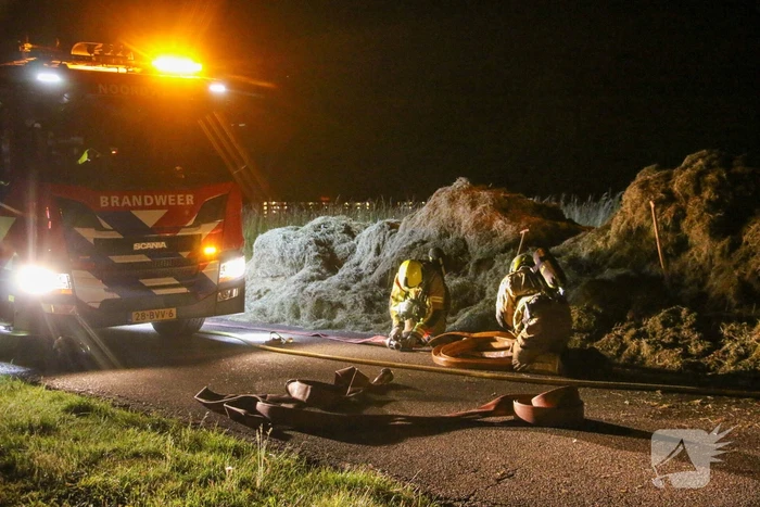 Veel rook bij brand in hooibalen