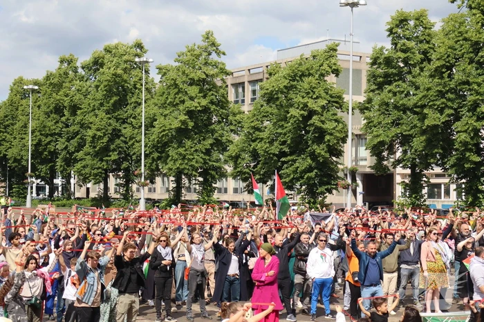Veel demonstranten bij Pro Palestina demonstratie