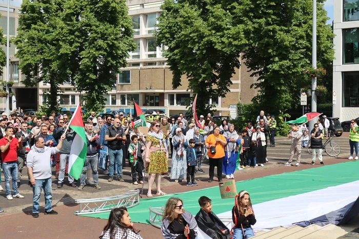 Veel demonstranten bij Pro Palestina demonstratie