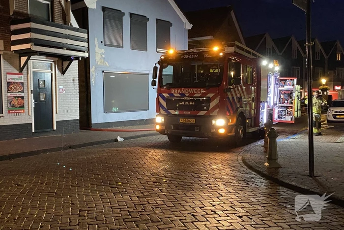 Middelbrand in pizzeria