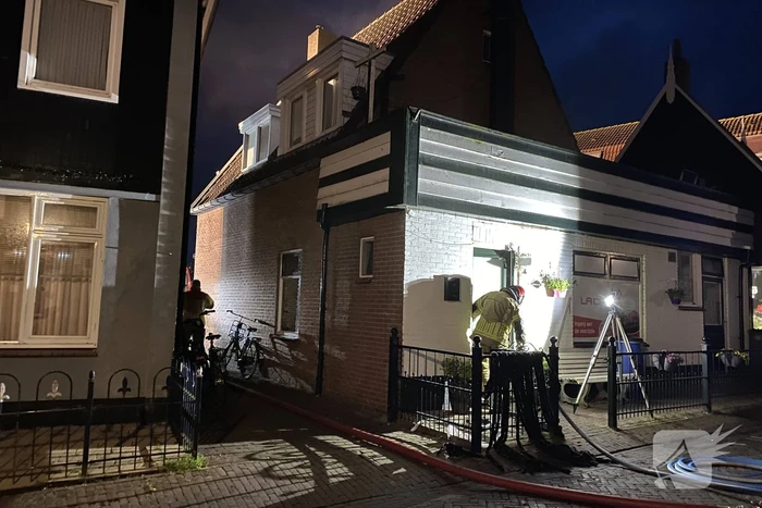 Middelbrand in pizzeria
