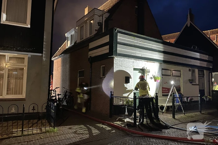 Middelbrand in pizzeria