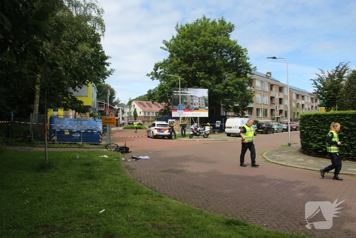 Persoon hard ten val na aanrijding met bestelbus