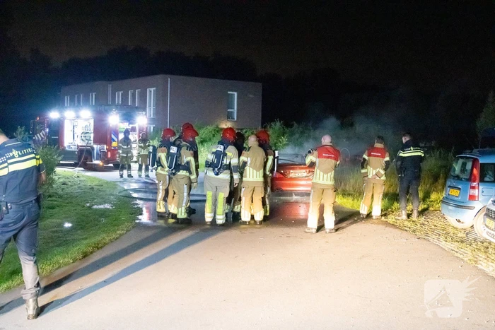 Cabriolet gaat in vlammen op