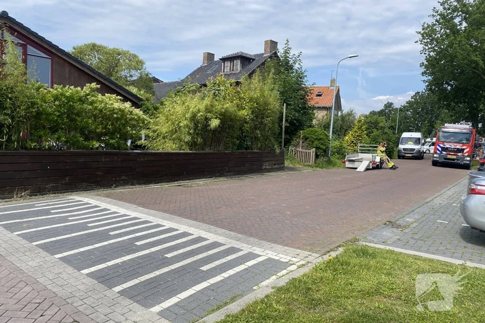 Gasleiding geraakt bij werkzaamheden in tuin