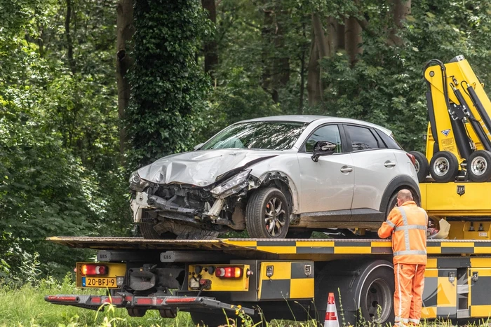 Automobilist rijdt twee lantaarnpalen uit de grond