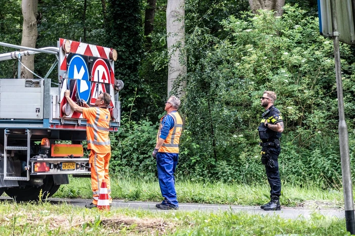 Automobilist rijdt twee lantaarnpalen uit de grond