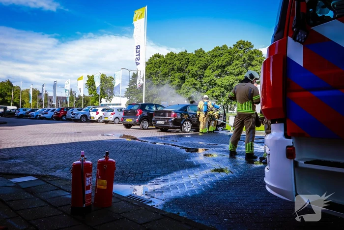 Geparkeerde auto vliegt in brand