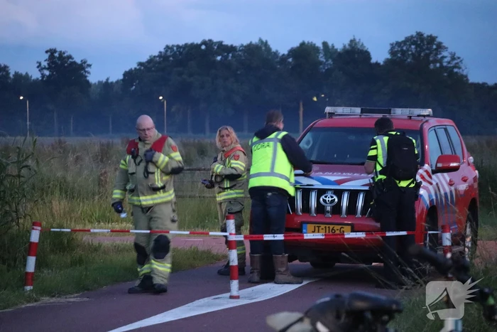 Fietspad afgesloten vanwege aangetroffen vaten