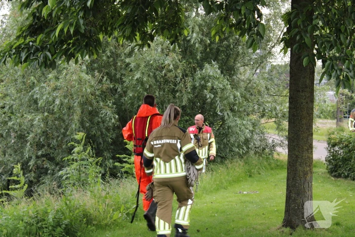 Brandweer aanwezig voor jong schaap in sloot