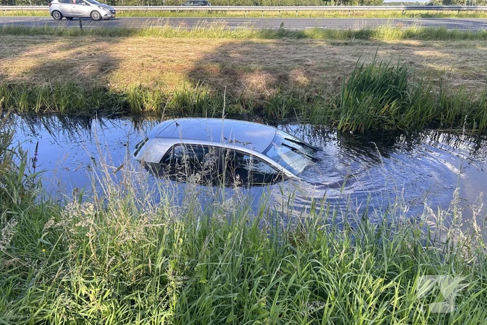 Automobilist raakt van snelweg en belandt in sloot