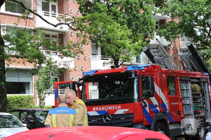 Grote brand in portiekwoning