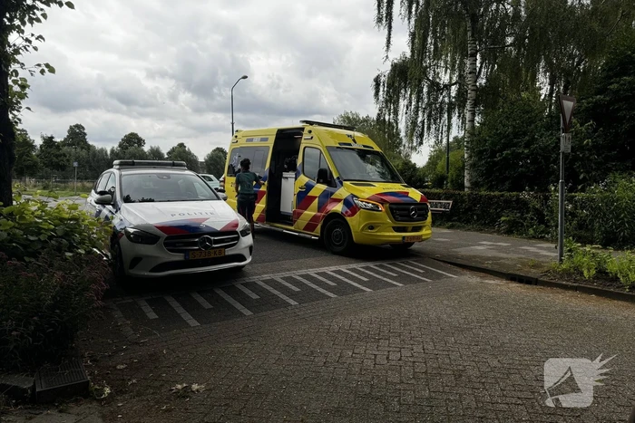 Vrouw op driewiel fiets hard ten val