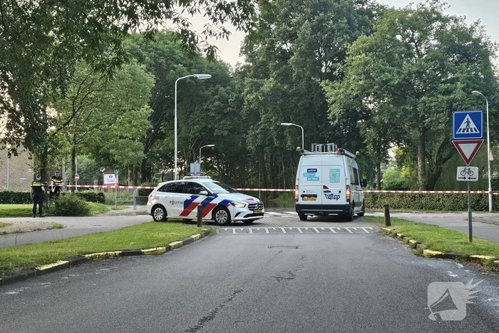 Straat afgesloten wegens grote waterlekkage