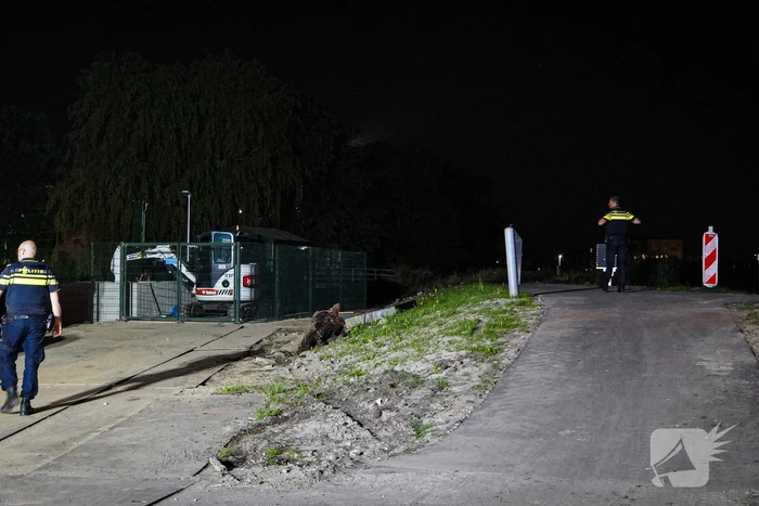 Container met bouwafval vermoedelijk in brand gestoken