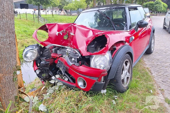 Automobilist verliest macht over stuur en klapt op boom