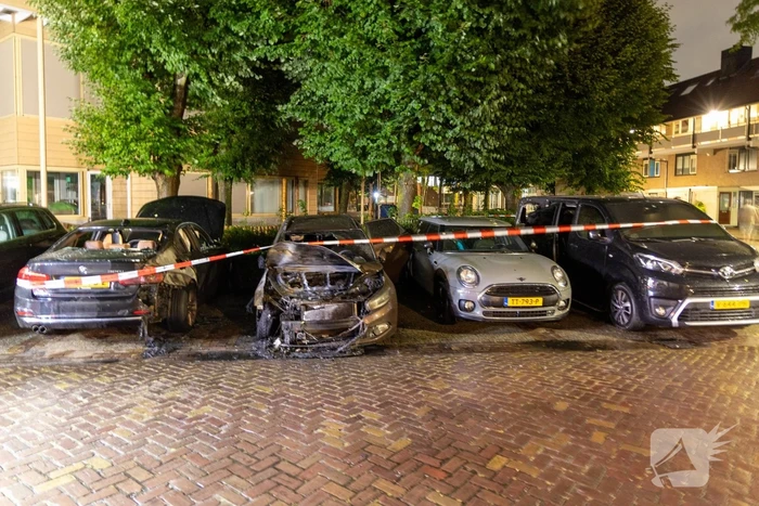 Meerdere voertuigen beschadigd door brand