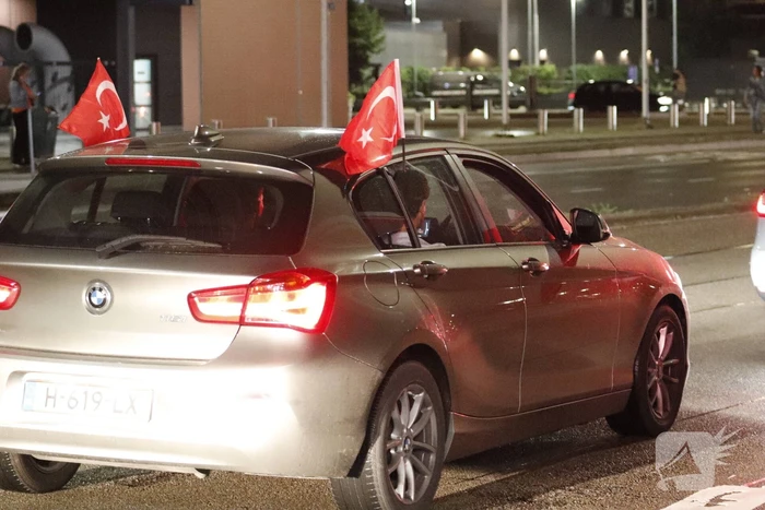 Feest in de stad na overwinning oranje
