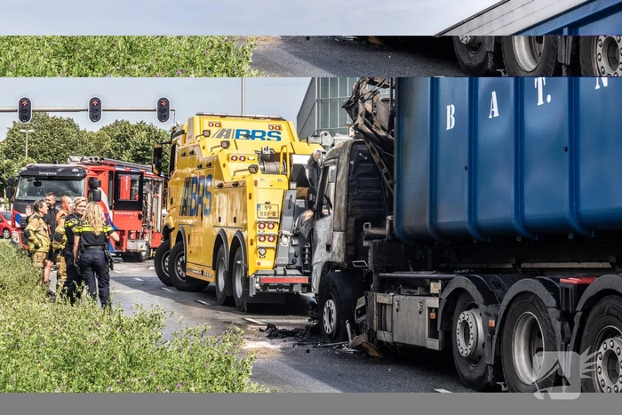 Vrachtwagencabine verwoest door brand