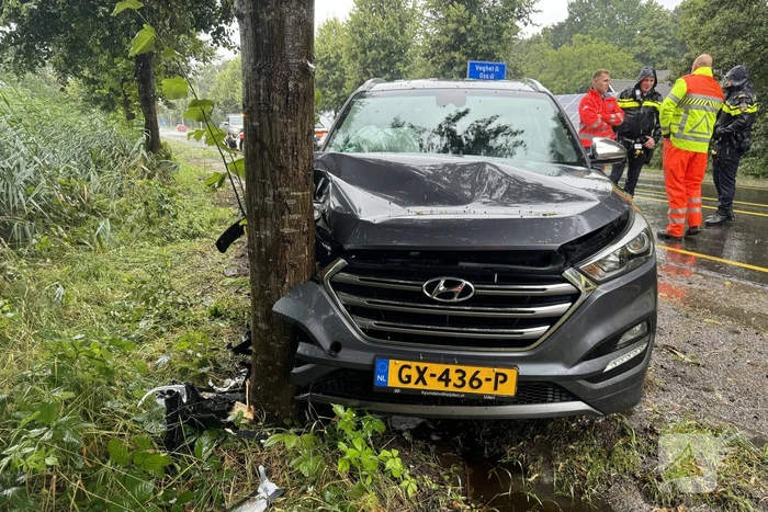Automobilist eindigt tegen boom