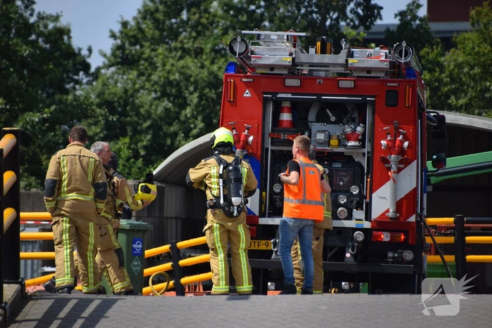 Container in brand bij milieustraat