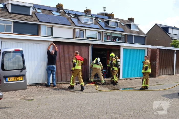 Brand in garage door laswerkzaamheden