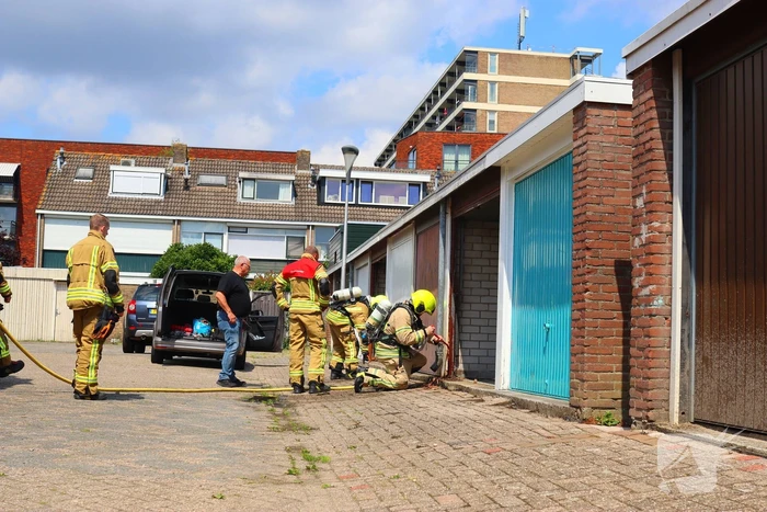 Brand in garage door laswerkzaamheden