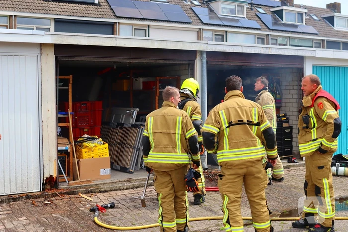Brand in garage door laswerkzaamheden