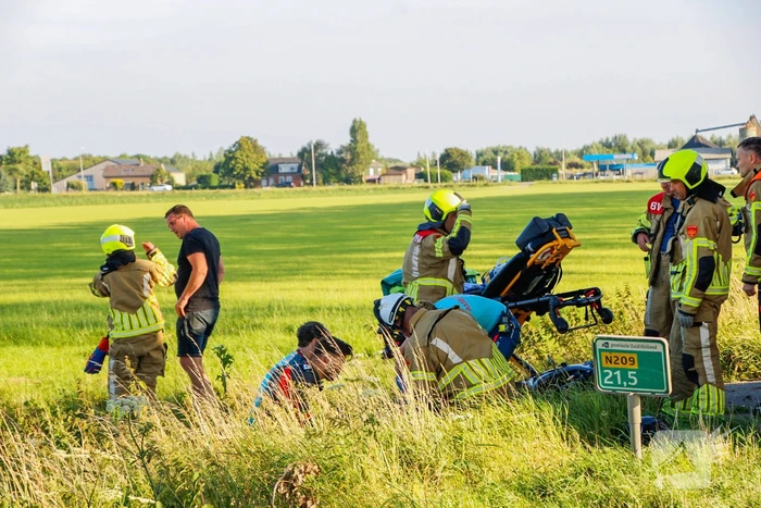 Motorrijder gewond na val