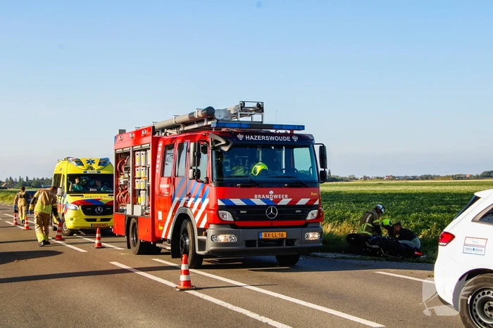 Motorrijder gewond na val