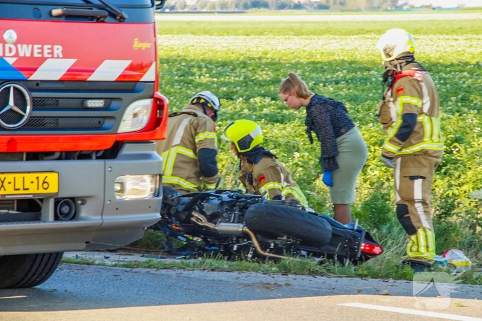 Motorrijder gewond na val