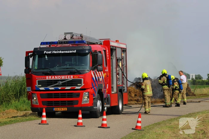 Brandweer ingezet voor brandend geperst hooi
