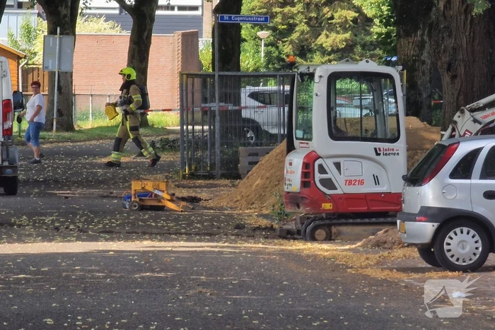 Gasleiding geraakt tijdens werkzaamheden