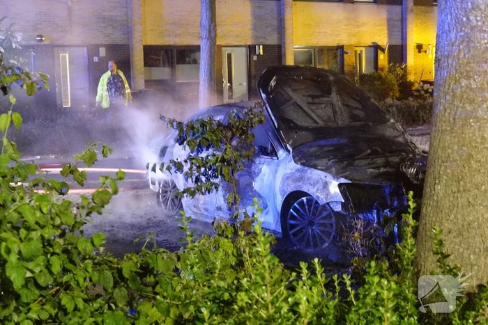 Dompelbak ingezet voor brandende hybride auto