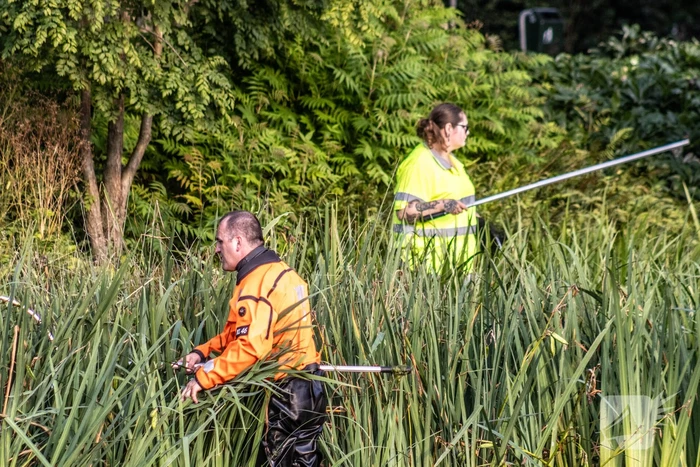 Verstrikte waterhoen laat zich niet vangen