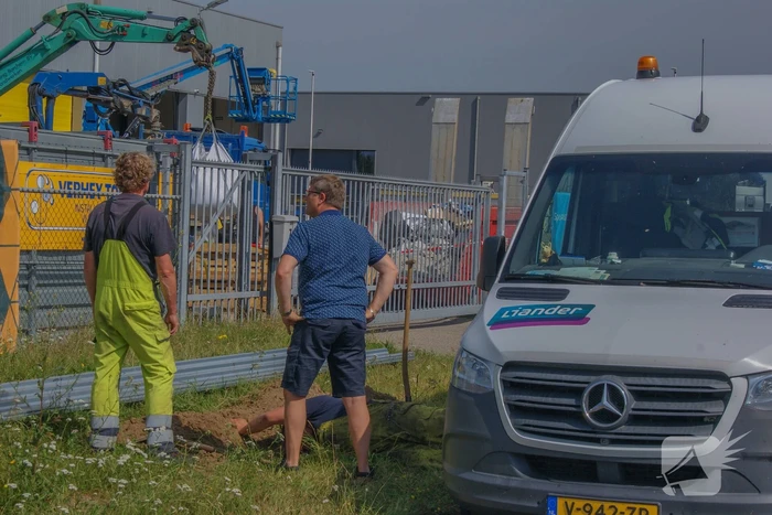 Gasleiding geraakt bij werkzaamheden