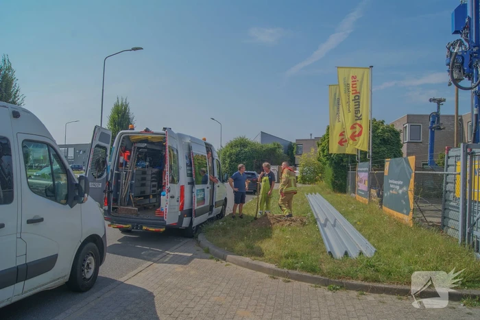 Gasleiding geraakt bij werkzaamheden