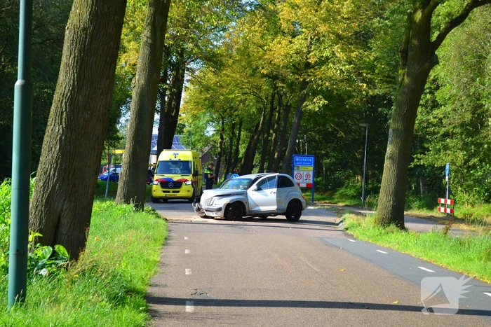 Auto zwaar beschadigd na ongeval met boom