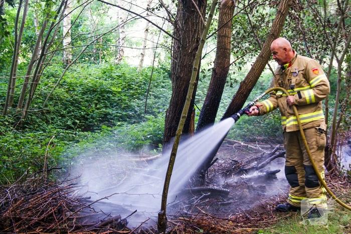 Brand in bosschage snel onder controle