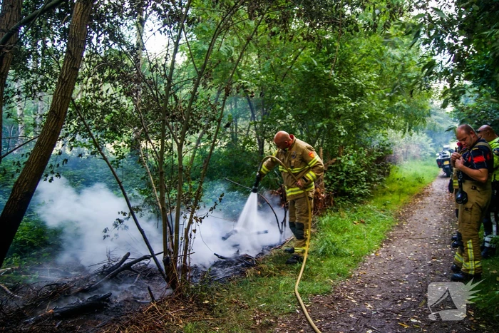 Brand in bosschage snel onder controle