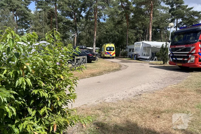 Brand in stacaravan door accu