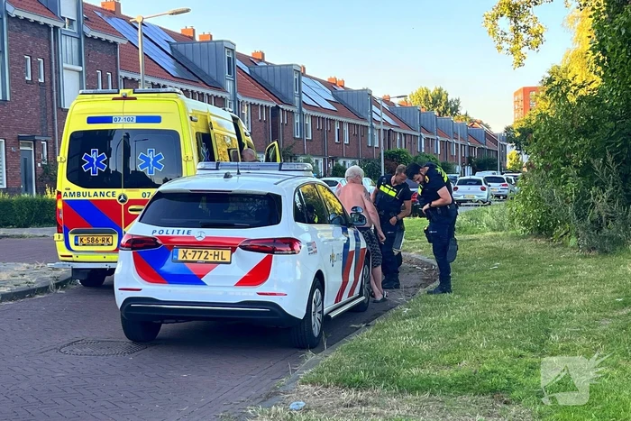 Persoon op scooter onderuit